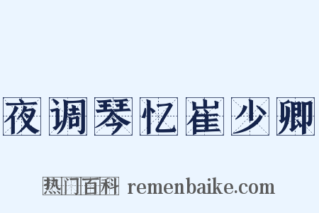 夜调琴忆崔少卿是什么意思的图片